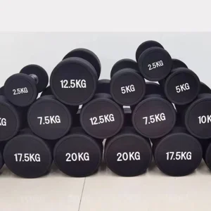 Round Head Rubber Dumbbell Set Chrome Handle Free Weights Strength Training Home Gym Fitness Equipment