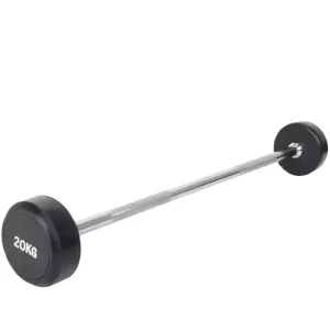 Round Head Straight & Curl Rubber Home Use Weightlifting Training Fixed Barbell