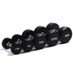 Round Rubber Dumbbells for Fitness Training