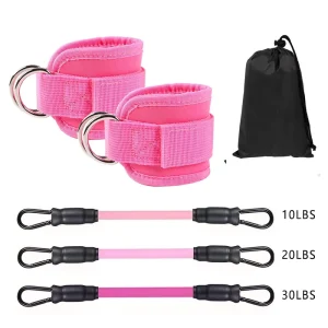 Rubber Ankle Resistance Band Set with Buckle Straps for Running and Fitness Training