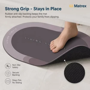 Rubber Anti-Slip Quick-Dry Bath Mat, Medium Thickness