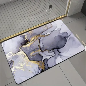 Rubber Bath Mat Non-slip 0.1 Inch Thick Machine Washable Carpet for Home Bathroom and Living Room