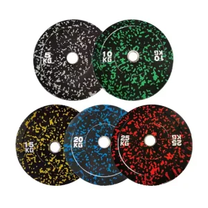 Rubber Bumper Plates and Free Weights for Gym Weightlifting