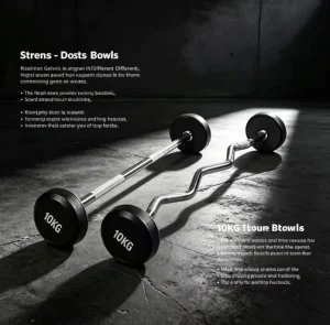 Rubber-Coated 20 kg Fixed Straight/Curl Barbell for Weightlifting