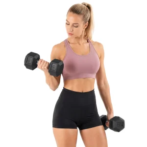 Rubber-Coated Hex Dumbbell Set Cast Iron Free Weights Home Gym Strength Training Factory
