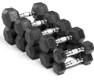 Rubber-Coated Hex Dumbbell for Cross Fitness