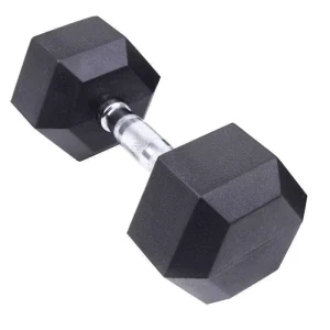 Rubber-Coated Hex Dumbbell with Straight Handle
