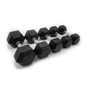 Rubber-Coated Hex Dumbbells 1-64 kg Weight Lifting Training Set