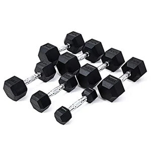 Rubber-Coated Integrated Hex Dumbbell for Home and Commercial Fitness