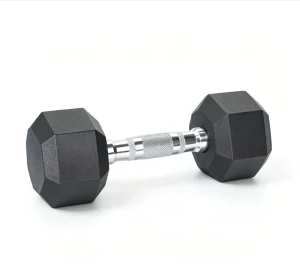 Rubber-Coated Solid Cast Iron Hex Dumbbells for Home Gym Fitness Training