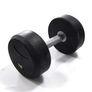 Rubber Coated Steel Core 200 lb Black Dumbbells for Fitness