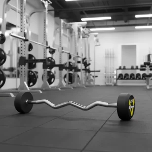 Rubber-Coated Weighted Fixed Barbell Set