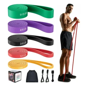 Rubber Elastic Resistance Band Training Pack, Pastel Colors, for Gym Exercise