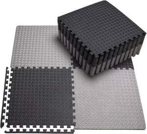 Rubber Gym Floor Tile, Large Size, Commercial, Noise and Shock Absorption, Non-Slip