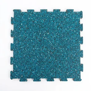 Rubber Gym Flooring Tiles for Weight Lifting, Outdoor, Anti-Slip, Interlocking, EPDM Granules, Shock Absorption