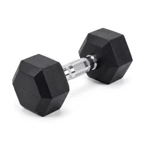 Rubber Hex Dumbbell Pair Anti-Roll Solid Cast Iron Hand Weights 5kg 10kg 20kg