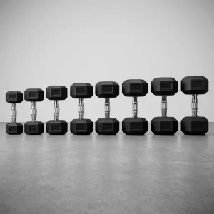 Rubber Hex Dumbbell Set Fixed Weights for Bodybuilding Strength Training Home Fitness