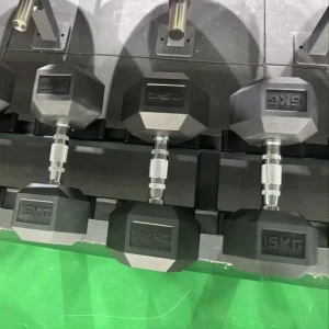Rubber Hex Dumbbell Set with Cast Iron for Home Fitness