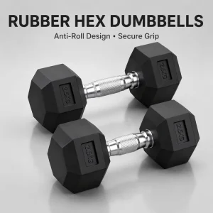 Rubber Hex Dumbbells 1-50 kg Commercial Gym Weights with Custom Logo OEM ODM