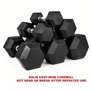 Rubber Hex Dumbbells KG/LB Units Available Factory Free Weights with Custom Logo ASTM Certified for Gym 2.5-50kg