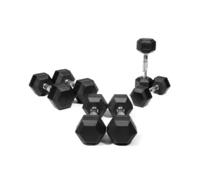Rubber Hexagonal Dumbbell 2.5-25 kg Weight Range