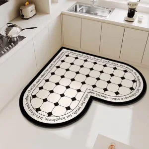 Rubber Kitchen Mat Anti-Slip Water-Absorbent Antimicrobial Stain-Resistant Kitchen Rug