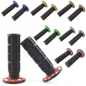 Rubber Motorcycle Handlebar Grips Non-Slip for Dirt Bikes, Motocross, and ATV