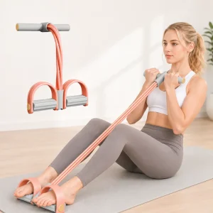 Rubber Resistance Bands with Handles for Leg Exercise and Physical Therapy