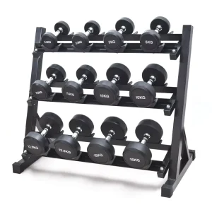 Rubber Round Dumbbell Set 5kg/10kg/20kg/30kg/40kg/50kg for Home Gym Strength Training