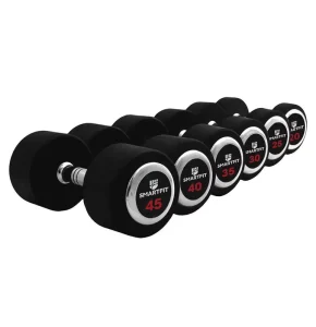 Rubber Round-Head Dumbbell with Custom Logo for Gym Strength Training