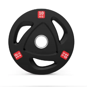 Rubber Tri-Grip Bumper Barbell Weight Plates