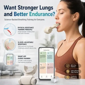 S1 Dual-Channel Breathing Trainer 8-Level Resistance Inhale Exhale Portable Respiratory Muscle Trainer OEM