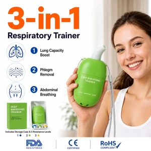 S2 Deep Breathing Trainer Inspiratory Muscle Exerciser Portable Lung Trainer ABS
