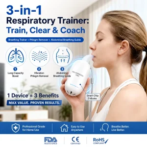 S2 Deep Breathing Trainer Inspiratory Muscle Trainer Lung Exerciser ABS Fitness Equipment Accessory for Home Gym