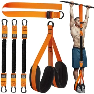 SENTI Adjustable Heavy Duty Latex Pull Rope Workout Resistance Bands Set 75 Lbs Capacity Whole Body Home Use Fitness Gym Sport