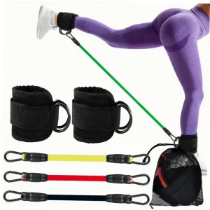 SENTI Unisex TPE Material Hip Ankle Trainer Aluminum Alloy Elastic Band 10 30lbs Resistance Non Slip Durable Exercise