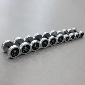 SMARTFIT Black Electroplated Steel Dumbbell Set 2 100KG Custom Logo Hard Chrome Hand Weights LB