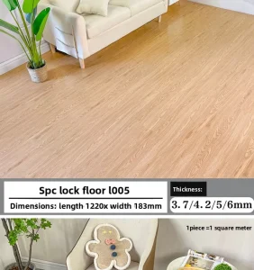 SPC 3mm Waterproof Durable Fireproof Silent Anti-Slip Interlocking Flooring for Bedrooms and Sports Grounds