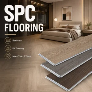 SPC Stone-Plastic Click-Lock Indoor Waterproof Non-Slip Fire-Retardant Flooring for Office Use