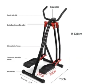 SR Foldable Steel Air Walker Glider Exercise Machine Low Impact Indoor Cardio Training Equipment Handlebar Home Gym Fitness
