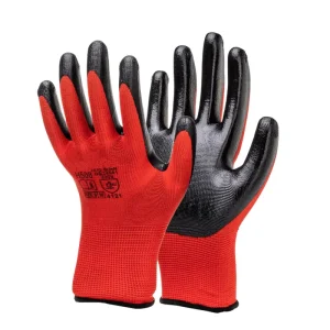 SWN002 Nitrile-Coated Polyester Shell Safety Work Gloves for Garden, Construction, and Industrial Use