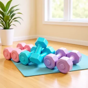 Sand-Filled Hex Dumbbell Pair 2 kg PE-Coated Home Fitness Dumbbells for Women