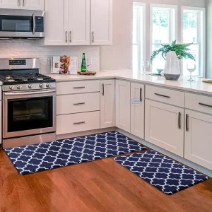 Scalloped Edge Water-Resistant Kitchen Standing Mat