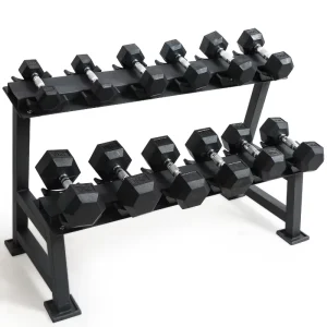 Second-Hand Steel Rubber Hex Dumbbell Set