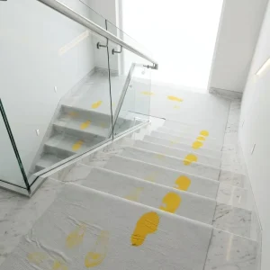 Self-Adhesive Polyester Floor Protection Roll Disposable Surface Cover Mat for Construction House Renovation Stair Protection