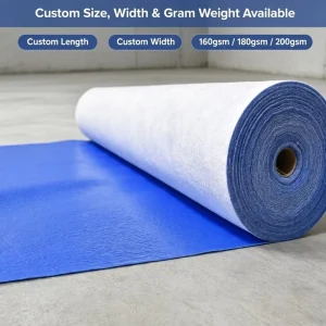 Self-Adhesive Protective Felt Roll High Absorbent Easy Clean PE Coated Floor Protection Mat for Painting Renovation