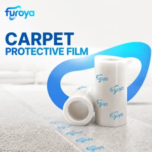 Self Adhesive Soft Glossy PE Carpet Film with Logo for Quick Floor Protection in Construction Environments