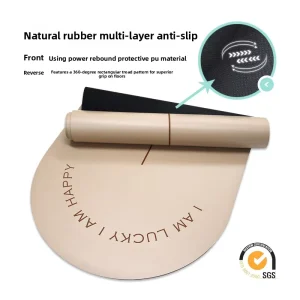 Semicircle PU Natural Rubber Yoga Mat 183 cm Long 4.5 mm Thick Non-Slip Grip Shock-Absorbing