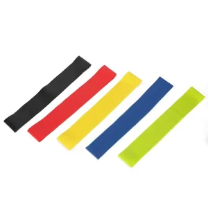 Set of 5 Latex Resistance Loop Bands for Fitness, Physical Therapy, and Hip Training