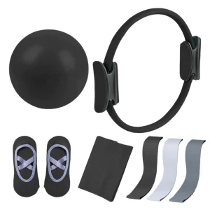 Seven-Piece Pilates Accessories Set with Circle, Silicone Resistance Bands, Yoga Socks, Tube, and Ball